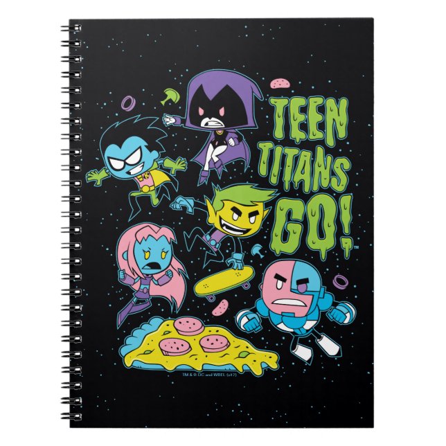 Teen Titans Go! | Pizza Graphic der frühen 90er Ja Notizblock (Vorderseite)