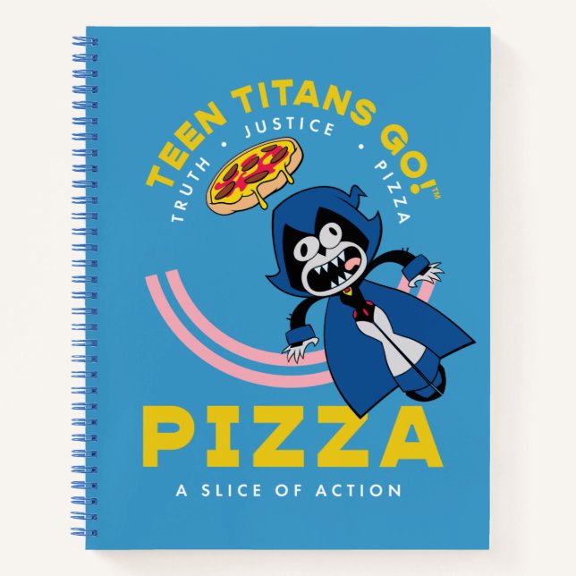 Teen Titans Go! Raven "Truth Justice Pizza" Notizbuch (Vorderseite)