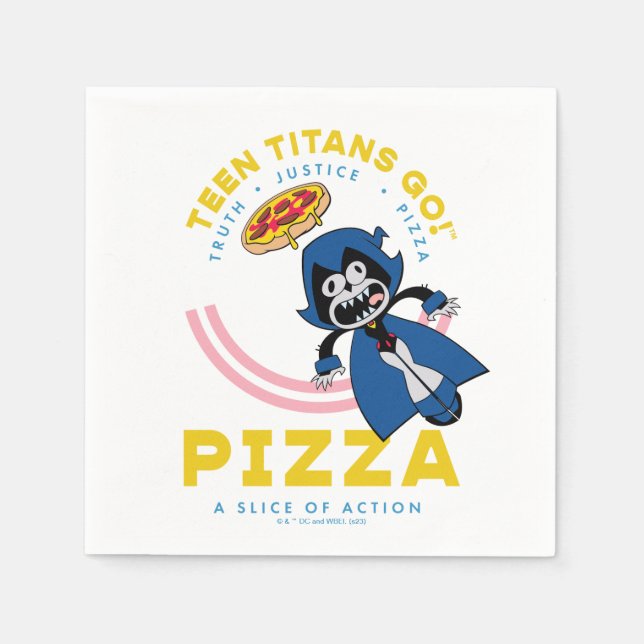 Teen Titans Go! Raven "Truth Justice Pizza" Serviette (Vorderseite)