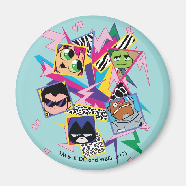 Teen Titans Go! | Retro 90's Group Collage Magnet (Vorne)