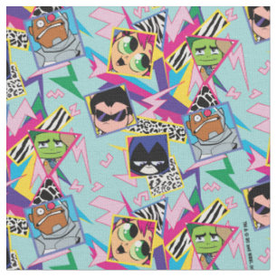 Teen Titans Go!   Retro 90's Group Collage Stoff