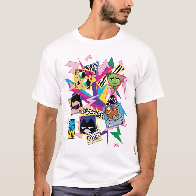 Teen Titans Go! | Retro 90's Group Collage T-Shirt (Vorderseite)