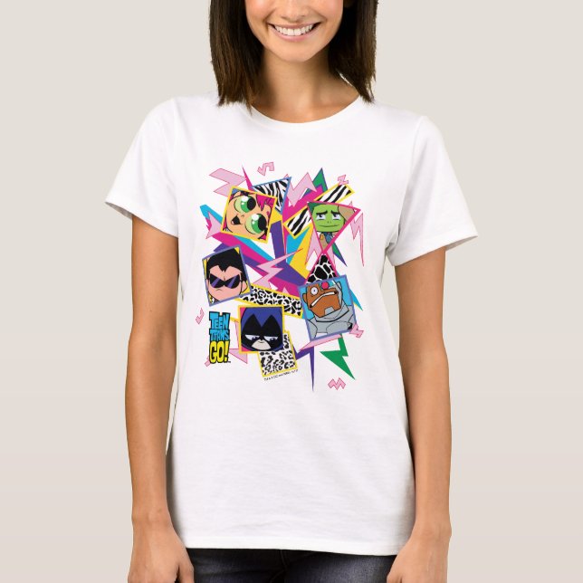 Teen Titans Go! | Retro 90's Group Collage T-Shirt (Vorderseite)