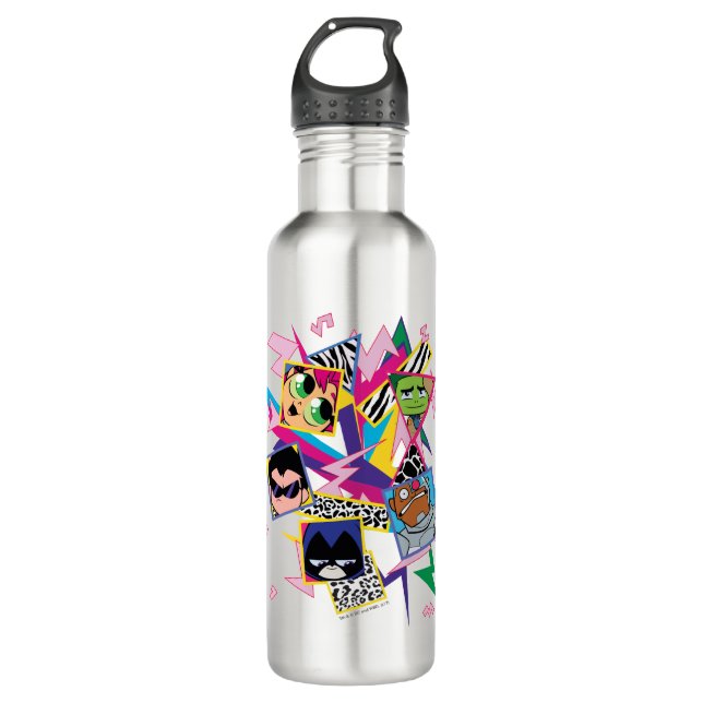 Teen Titans Go! | Retro 90's Group Collage Trinkflasche (Vorderseite)