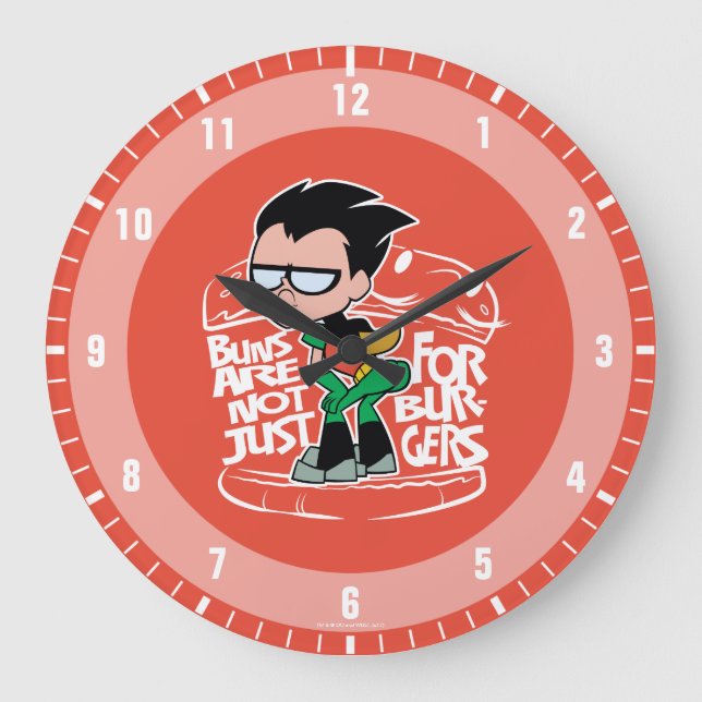 Teen Titans Go! | Robin Hintern Scooty Buns Große Wanduhr (Vorderseite)