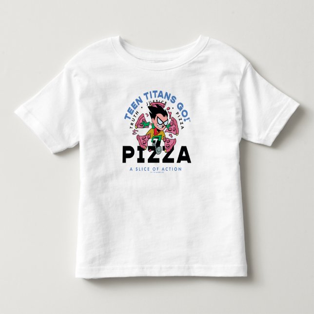Teen Titans Go! Robin "Truth Justice Pizza" Kleinkind T-shirt (Vorderseite)