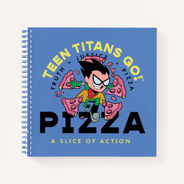 Teen Titans Go! Robin "Truth Justice Pizza" Notizbuch (Vorderseite)