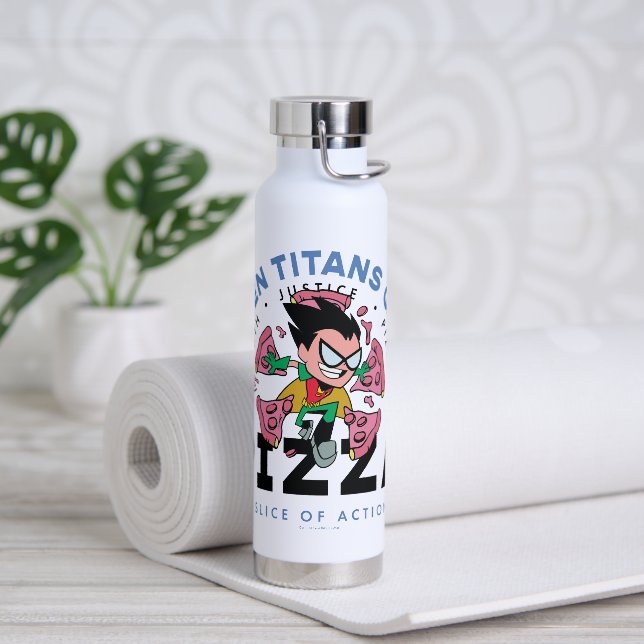 Teen Titans Go! Robin "Truth Justice Pizza" Trinkflasche (Yoga)