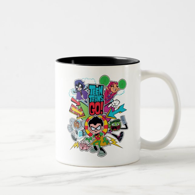 Teen Titans Go! | Team Arrow Graphic Zweifarbige Tasse (Rechts)
