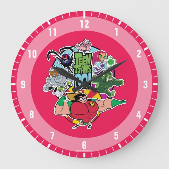 Teen Titans Go! | Team Group Graphic Große Wanduhr (Vorderseite)