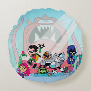 Teen Titans Go!   Tentacled Monster Approach Rundes Kissen