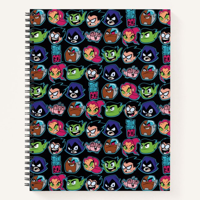 Teen Titans Go! | Titans Head Pattern Notizbuch (Vorderseite)