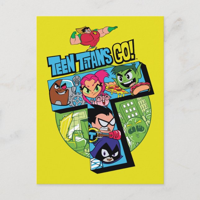 Teen Titans Go! | Titans Tower Collage Postkarte (Vorderseite)