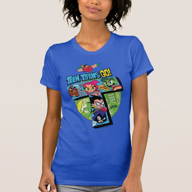 Teen Titans Go! | Titans Tower Collage T-Shirt (Vorderseite)