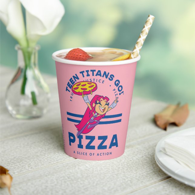 Teen Titans Go! "Truth Justice Pizza" Pappbecher (In Situ)
