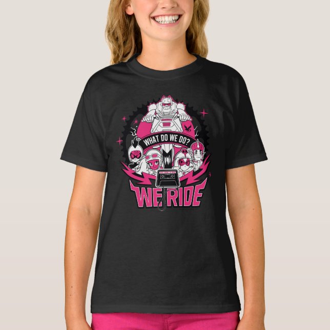 Teen Titans Go! | "Wir fahren" Retro Moto Graphic T-Shirt (Vorderseite)