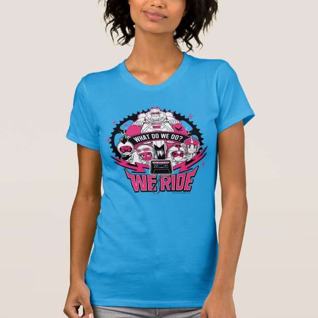 Teen Titans Go! | "Wir fahren" Retro Moto Graphic T-Shirt (Vorderseite)