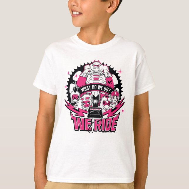 Teen Titans Go! | "Wir fahren" Retro Moto Graphic T-Shirt (Vorderseite)
