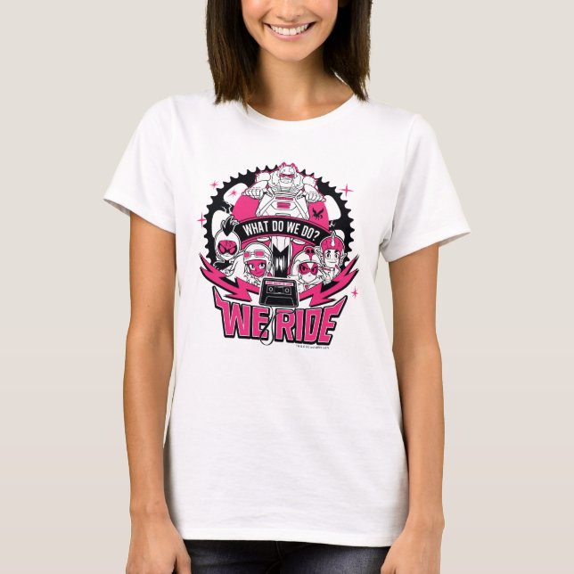 Teen Titans Go! | "Wir fahren" Retro Moto Graphic T-Shirt (Vorderseite)