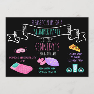 Teen Tween Girls Slumber Party Sleepover Geburtsta Einladung
