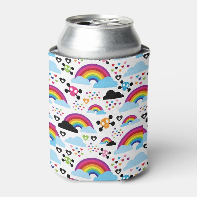 Teenage emo Regenbogenhaut Hintergrund Dosenkühler (Kanne Vorderseite)