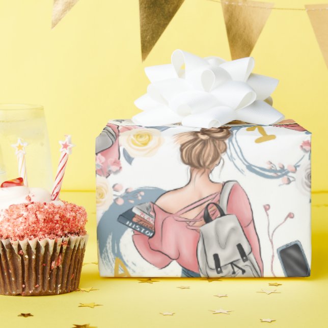 Teenage Girl Birthday Geschenkpapier (Geburtstagsparty)