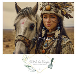 Teenage Girl With Horse Cinematic Fantasy Seidenpapier