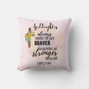 Teenage GODAUGHTER Motivierend Zitat Sonnenblumen Kissen