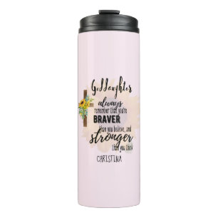 Teenage GODAUGHTER Motivierend Zitat Sonnenblumen Thermosbecher