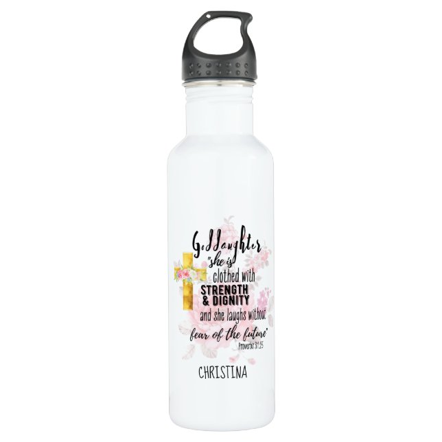 Teenage Godtochter Geschenk Personalisiertes Spric Edelstahlflasche (Vorderseite)