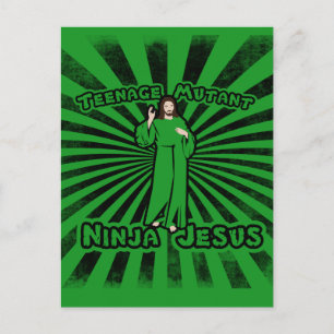 Teenage Mutant Ninja Jesus Postkarte