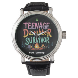 Teenage-Tochter Survivor Funny Parenting Quotes Armbanduhr