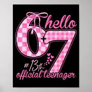 Teenager 13. Geburtstag sechs sieben rosa Kokette Poster