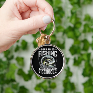 Teenager-Angler müssen zur Schule gehen Schlüsselanhänger