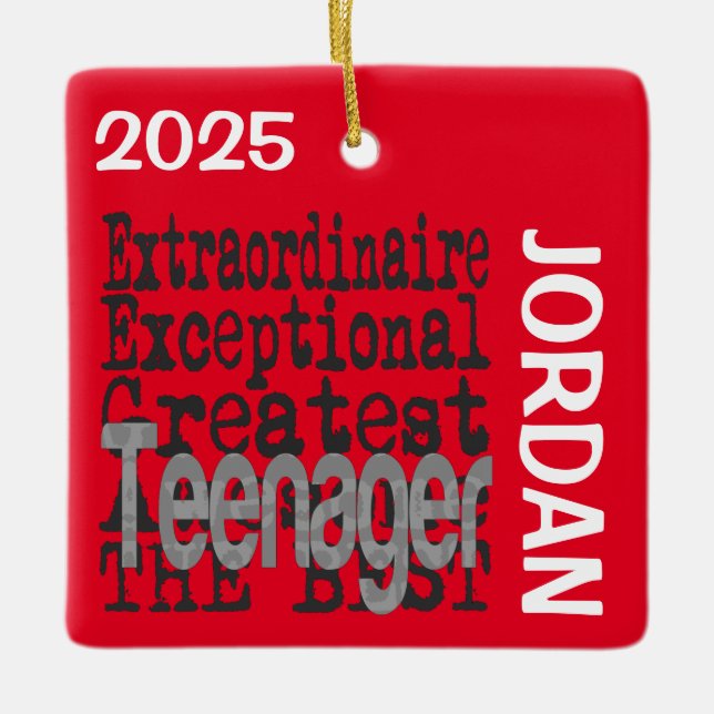 Teenager Extraordinaire CUSTOM Ceramic Ornament (Vorderseite)