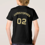 Teenager Kindermädchen Name Jersey Nummer Sport Tri-Blend Shirt<br><div class="desc">Erstellen Sie Ihre eigenen individuellen, personalisierten, coolen, unisex Größenordnung, moderne, stilvolle Imitate Gold Typografie / Schriftart / Drehbuch, mit Monogramm Player Name Jersey Nummer klassisch schwarz, vorschrumpfen 100% ComfortSoft® weiche Baumwolle T - Shirt T-Shirt. Geben Sie einfach Ihren Namen / Kids Name / Player Name und Spieler Jersey Nummer, um...</div>