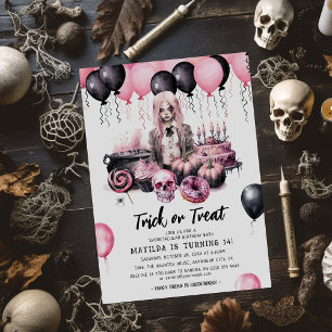Teenager-Mädchen-Halloween-Spooktacular-Geburtstag Einladung