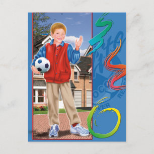 Teenager mit Fußball Postkarte