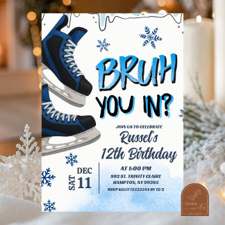 Teenager Skate Bruh You In Birthday Party Invitati Einladung