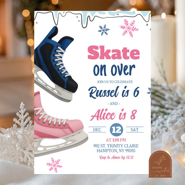 Teenager Skate Sibling Birthday Invitation Einladung (Von Creator hochgeladen)
