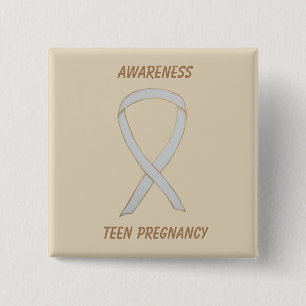 Teenagerbewusstsein Weißes Band Button