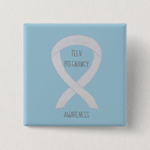 Teenagerbewusstsein Weißes Band Button