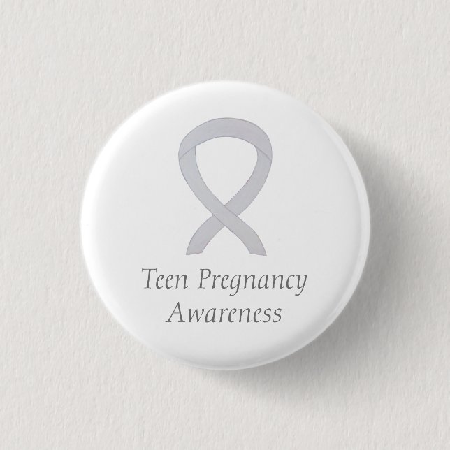 Teenagerbewusstsein Weißes Band Button (Vorderseite)