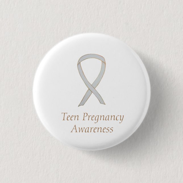 Teenagerbewusstsein Weißes Band Button (Vorderseite)