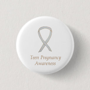 Teenagerbewusstsein Weißes Band Button