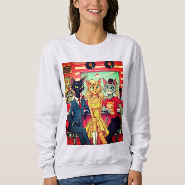 Teenagerkatzen des Mittelalters in einem Abendesse Sweatshirt (Vorderseite)