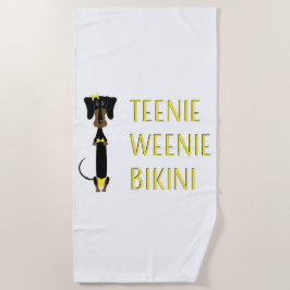 Teenie Würstchen-Bikini-Dackel Strandtuch