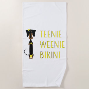 Teenie Würstchen-Bikini-Dackel Strandtuch