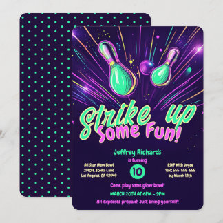 Teens Glow in der Party Einladung des dunklen Bowl