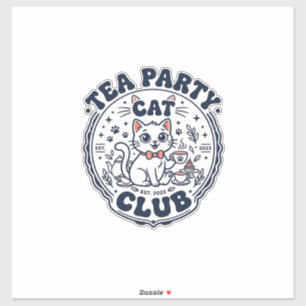 Teepartie-Katze Haustierliebhaber-Shirt Kunst - Te Aufkleber